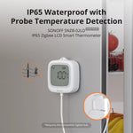 LinkMejor SNZB-02LD Zigbe LCD Smart Thermometer with Probe IP65 Waterproof for Fridge Pool Fish Tank Wine Cellar via ZBBridge-P