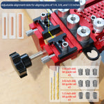 LinkMejor Doweling Jig Hole Puncher Drill Guide Tool with Metric and Imperial Scales Precise Alignment Slots