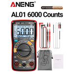 LinkMejor AL01 Portable Digital Multimeter High Precision Voltage Current Resistance Capacitance Frequency Temperature Tester Inductance NCV Detection True RMS Backlight Display Auto-Off