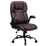 Hoffree Executive Office Chair Big and Tall 450lbs Heavy Duty Desk Chairs with Adjustable Lumbar Support High Back Home Computer Leather Chair with Flip-up Armrests for Heavy People