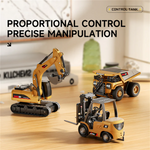 Z6750/Z6752/Z6753 RTR 1/64 2.4G Mini RC Car Alloy Forklift Excavator Dump Truck Support App Remote Controlled LED Light Sound Engineering Vehicle Two Speed Desktop Toys Model Collection Gift For Boys