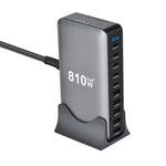 [GaN Tech] Bakeey YMX-810W 810W 10-Port USB PD Charger with Digital Display 5USB-A+5USB-C PD QC Fast Charging Desktop Charging Station EU Plug for iPhone 17 17Pro 16 Pro Max 15 14 for Samsung Galaxy W26 for Xiaomi 17pro for OPPO