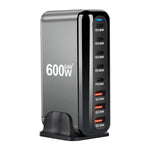 [GaN Tech]LinkMejor YMX-908-600W 600W 8-Port USB PD Charger 5USB-C+3USB-A QC PD Fast Charging Desktop Charging Station EU Plug US Plug for iPhone 16 16 Pro 15 14 13 Pro Max for Huawei Mate XT for Xiaomi 15pro