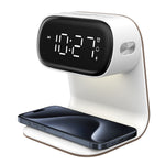 Portable Bedroom Touch Control Bedside Table Lamp Dimmable Digital Alarm Clock Wireless Charging Station for Bedroom, Bedside Office