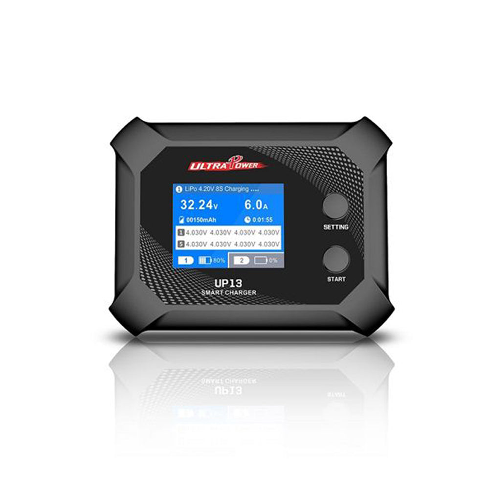 UltraPower UP13 AC 200W 2.4Inch IPS LCD Screen Fast Charging Support Dual-channel Smart Charger for 2-8S LiHV/LiPo/LiFe/Lilon Battery