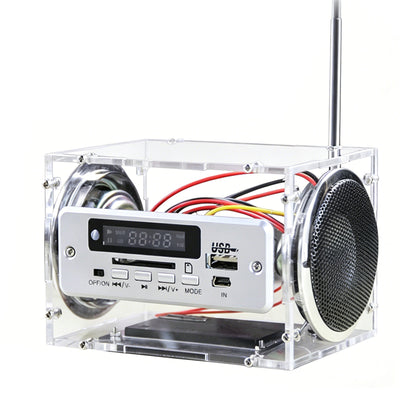 DIY Audio Bluetooth 5.0 Speaker Kit FM Radio USB/SD/AUX Dual Speakers DC 3.7-5V Remote Control Amplifier Speaker Building Kit
