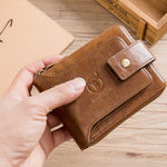 LinkMejor Genuine Leather Mens Wallet RFID Blocking Purse Multifunction Mini Coin Bag Card Holder Stylish Compact Money Clip for Everyday Use Secure Design