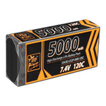 LinkMejor 7.4V 5000mAh 120C 2S Lipo Battery T Deans Plug Hard Case for RC Car
