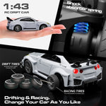 Hstar D43-01 RTR 1/43 2.4G 4WD Drift RC Car Gyro Mini Full Proportional Alloy Body Shell LED Light Remote Control High-Speed Motor On-Road Racing Vehicle Model Boys Gifts Toys