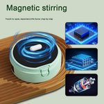 IPRee 380ML Detachable Automatic Magnetic Stirring Mug with Straw & Lid Stainless Steel Waterproof USB Electric Mixing Coffee Mug