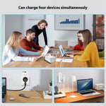 OT50 Tuya Smart WiFi GaN Fast Charger EU Socket 65W PD Charging 2 Type-C+USB-A Ports APP Remote Push Timing Function Voice Control with Alexa Google Assistant