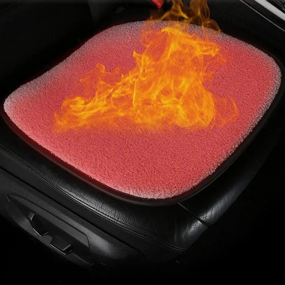 Winter Plush Car Seat Pad Winter Heating Car Seat Cover Heated Cushion 5V 12W Wool Heating Warmer Car Heated Seat Cushion Electric Heating Pad