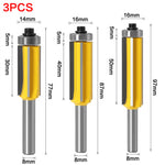 8mm Shank 4 Flute Tungsten Steel Router Bit with Bearing for Wood Trimming Deburring Fillet Rounding Engraving