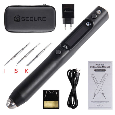 LinkMejor DC Soldering Iron-S20K+I+IS European Standard-with 3 Soldering Iron Tips Tool+Holder+Storage Bag