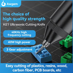 Awgem KE1 Ultrasonic Cutting Knife 40W Power Adjustable 3 Gear Professional Precise Cutting Tool Compact Plastic Shell Type C Input High Performance Blade