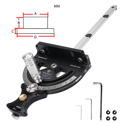 LinkMejor HD-TB01 Precision Mitre Gauge Fit For Most Bosch Festool Dewalt 0-70 Degree Support Custom Mitre Gauge Assembly Angle Ruler with Quick 0° 22.5° 45° 67.5° Setting