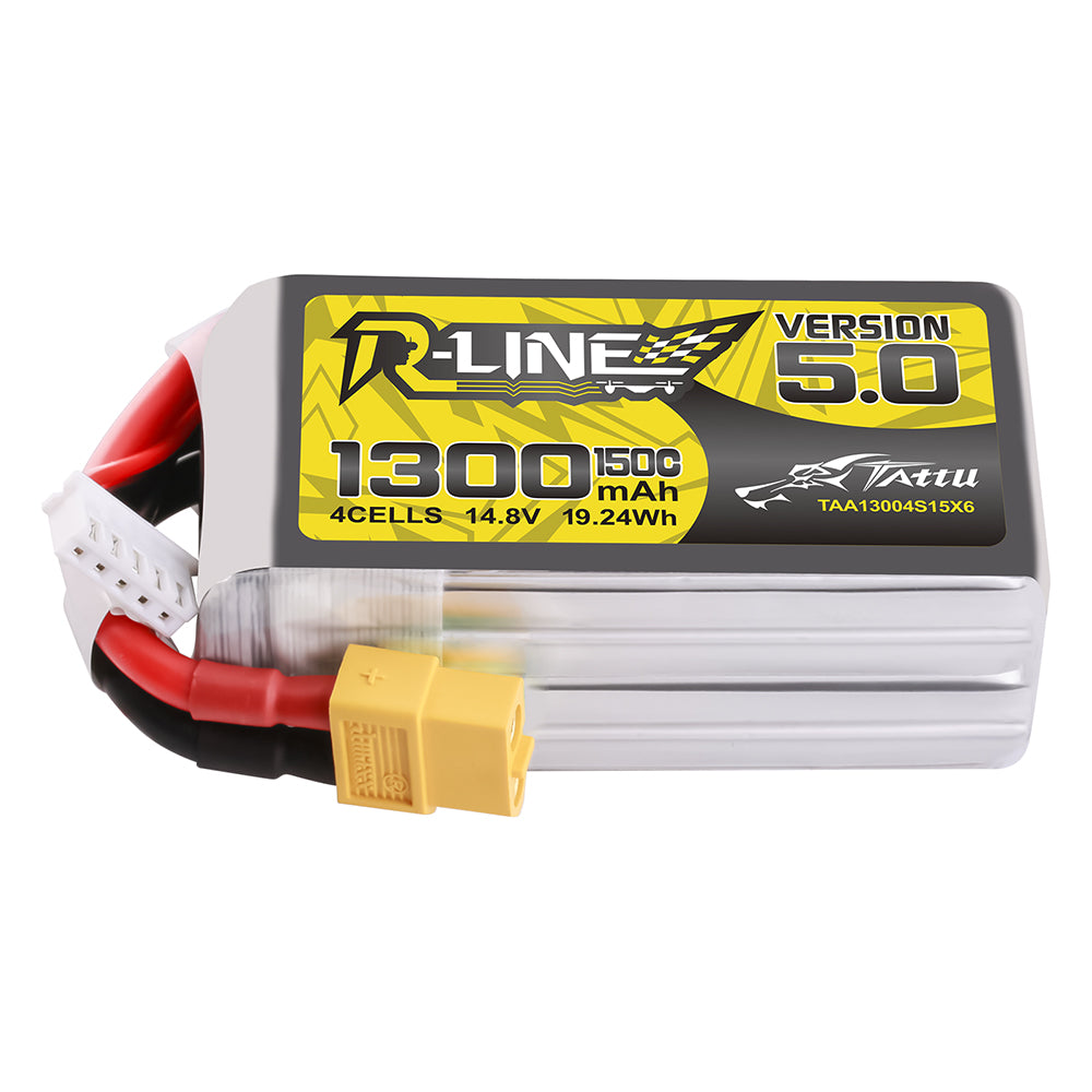 LinkMejor R-LINE V5.0 14.8V 1300mAh 150C 4S1P LiPo Battery XT60 Plug for RC Drone