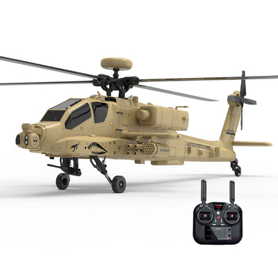 LinkMejor F11-S 1:32 AH-64 Apache Scale 2.4G 6CH GPS Altitude Hold Optical Flow Positioning 5.8G FPV Camera Dual Brushless Motor Flybarless RC Helicopter RTF