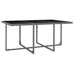 11 Piece Outdoor Dining Set with Cushions Poly Rattan Gray