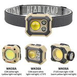 LinkMejor WK08 Series Multi-angle Headlamp with Digital Display Adjustable Color Temperature Magnetic Work Light Waterproof Design for Fishing Repair Reading