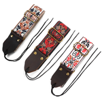 Embroidered Soft Vintage Flower Adjustable Creative Cotton Leather Guitar Strap