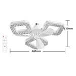 Elfeland 3/4-Head E27 LED Crystal-Inspired Ceiling Fan Light 3 Color Temperature 2/4H Timer 3 Levels Speed Adjustable Fan Lamp Remote Control for Indoor Rooms