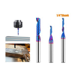 1/4 Inch Shank YK20 Alloy CNC Router Bit Spiral Design Nano Coated Cutter for Aluminum Brass ABS Acrylic HDPE High Precision 35 Degree Angle