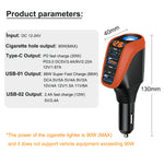 LinkMejor 12/24V Car Lighter Charger Universal Fast Charging 66W QC3.0 USB PD20W Type-C Power Supply Socket Adapter 4in1 with LCD Display for Driver RTV SUV MPV