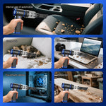 Drillpro G1 Cordless 550g Wind Pressure Turbo Fan 10,000mAh Peak Battery 9 Speed Settings 90,000RPM 40mm Brushless Motor Powerful Handheld Air Blower Multi Nozzle