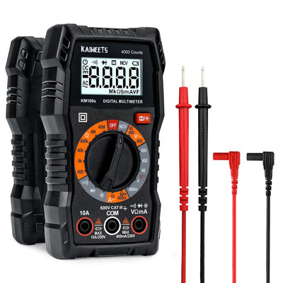 EU US Direct Kaiweets KM100S Digital Multimeter True-RMS Backlit for AC DC Voltage Current Resistance Capacitance Measures Ideal for Household Automotive and Industrial Usage