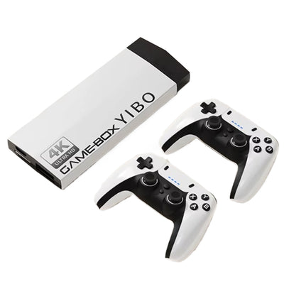 [128G] H10 TV Game Stick with Dual Wireless Gamepads 4K HD 40000 Games Support HD Output Aluminum Alloy Double Handles Retro Game Console