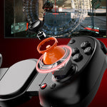 D8+ Mobile Game Stretching Controller Wired bluetooth Gamepad with Hall Joystick and Hall Trigger 6-Axis Gyro Vibration Trubo Function for Switch Android iOS PC Universal Adjustable Phone Gamepad