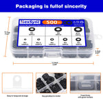 500Pcs 8 Size Black Nylon Flat Washers Set M2 M2.5 M3 M4 M5 M6 M8 M10 Assortment Kit Plane Spacer Insulation Gasket Ring