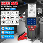 Konnwei KW700 12V 24V Car Truck Automotive Lead-Acid Battery Tester With Printer Battery Analyzer Cranking Test Charging Test 10-2000CCA Check Voltage CCA Internal Resistance SOC SOH