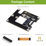 For Raspberry Pi 5 PCIe to M.2 HAT NVME Expansion Board with 16P Cable GPIO Header Support Active Cooler for RPI 5 Pi5