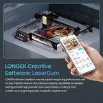 [EU/US/UK Direct] LONGER RAY5 20W Laser Engraver Cutter Newly Upgraded Version 24000mm/min Engraving Speed Fixed Focus 0.08x0.1mm Laser Spot 3.5 inch Color Touchscreen 400x365mm Working AreaSupport AI APP Connection
