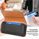 PU Leather Magnetic Buckle Flip Phone Bag Waist Belt Cards Case Pouch for Daily Outdoor Use