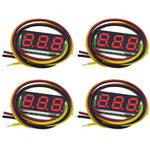 4pcs Digital Mini Digital Voltmeter 0.28Inch Three-Line 0-100V Digital Voltmeter Gauge Tester LED Display Panel Voltmeter