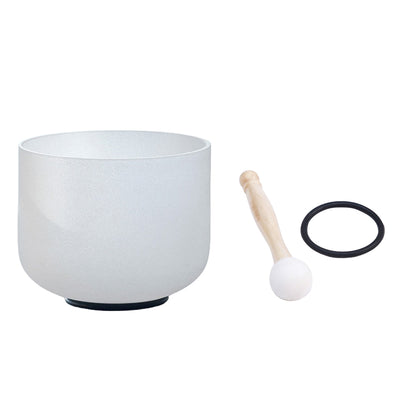 [US Direct] CVNC 432Hz 10" C Note Chakra Crystal Singing Bowl Frosted Quartz Sound Heal Bath