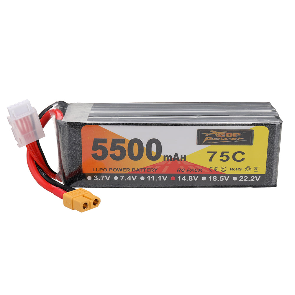 LinkMejor Power 14.8V 5500mAh 75C 4S LiPo Battery XT60 Plug for RC Drone