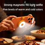 LinkMejor L03 Magnetic LED Fill Light with 5 Light Modes Type-C Rechargeable Phone Camera Ring Light Portable Clip-On Selfie Video Lighting