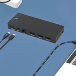 Blueendless HP1306 13-in-1 Type-C Docking Station with DP1.4*2 / HDMI-Compatible 2.0 PD100W LAN USB-C3.2 USB3.2 SD/TF Card Slot 3.5mm Audio Muitifunctional USB Hubs