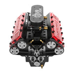 LinkMejor FS-V800 AC 1/10 V8 Four-Stroke Water Cooling 28cc Nitro Engine DIY Assembly Kit Build Your Own V8 Engine That it Works Physics Experiment Science Education Toys
