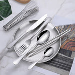 IPRee 11pcs Stainless Steel Flatware Set for Camping, Hiking & Outdoor Dining - Polished Finish Portable Cutlery Kit with Plates, Spoons, Forks, Travel Utensil Set for Picnics & Backpacking