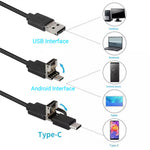 3 in 1 3.9mm 720P Industrial Endoscopes Smartphone Endoscope IP67 Waterproof 6 LED Lights PC Portable HD Endoscope Inspection Tool