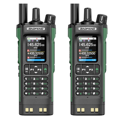 2Pcs Baofeng BF-UV32 GPS Walkie Talkie 10W Long Range Multi Band Bluetooth App 1000 Channels USB-C EU Charge Portable 2-Way Radio