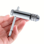 Adjustable T-Handle Ratchet Tap Wrench with 5pcs Metric Tap Set M3-M8 Sturdy Steel Ideal for Metal Wood Plastic Aluminum