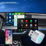 LinkMejor Mini Wireless CarPlay Android Auto Box USB Dongle Bluetooth5.0 Plug and Play Wired to Wireless CarPlay