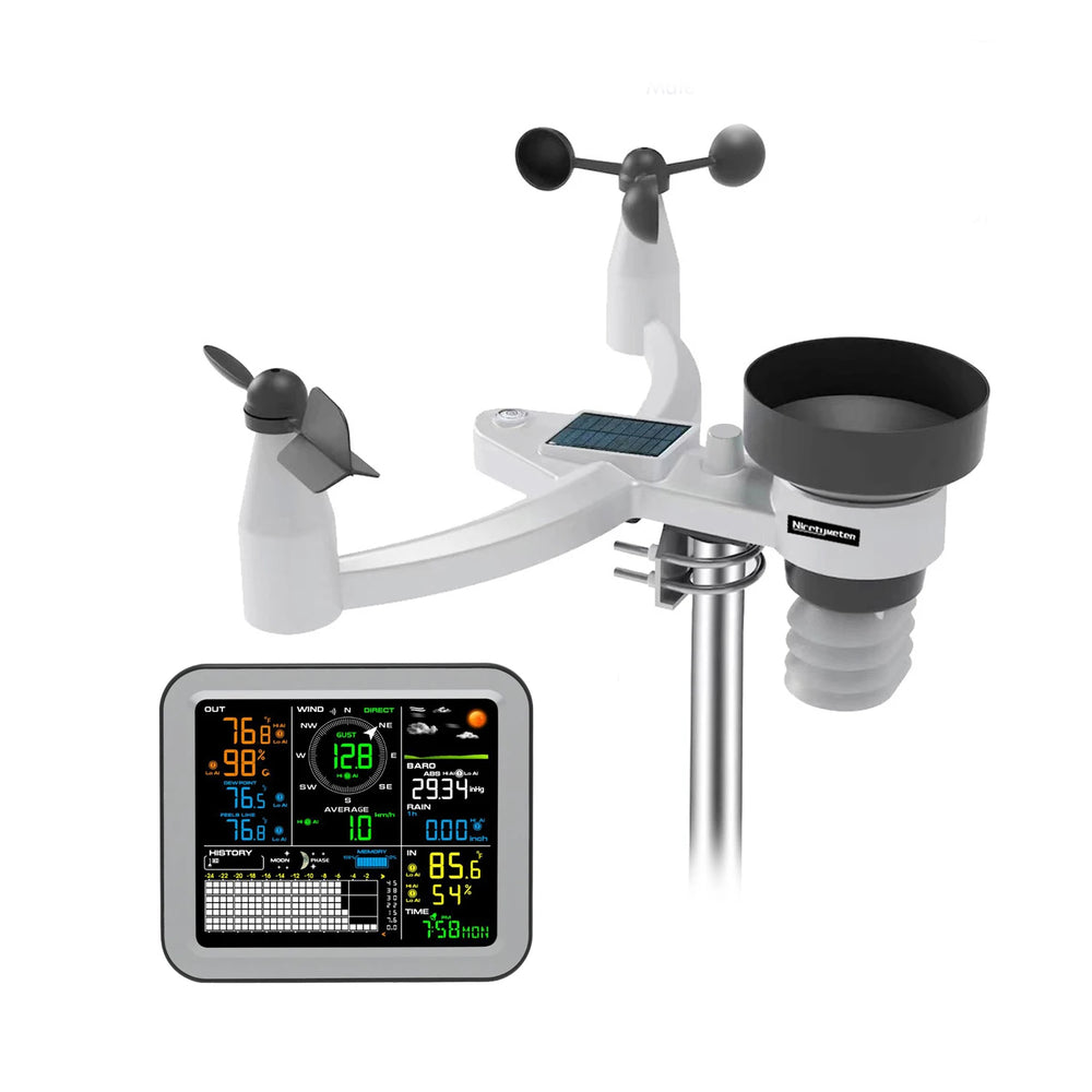 0345-026T 5-In-1 Weather Station Monitoring Wind Speed Wind Direction Rainfall Temperature Humidity Wireless Multi-function Weather Station Data Analytics