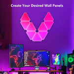 LinkMejor Smart RGBIC LED Triangle Light Panels Music Sync APP/Remote/Voice Control With Alexa & Google Wall Art & Room Decor